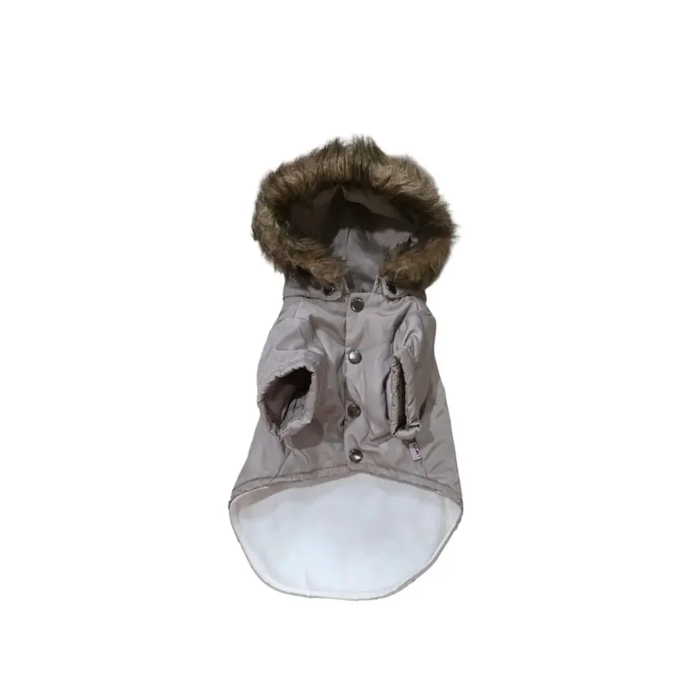 PetBobo Dog Coat Winter Puffer Jacket  with Fur Hood  size M